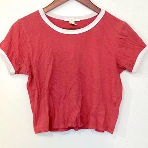 Red with White Edges Short Shirt / Crop Top